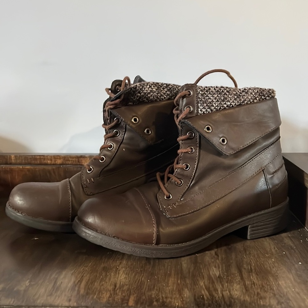 Rampage Brown Combat Boots Size 9.5